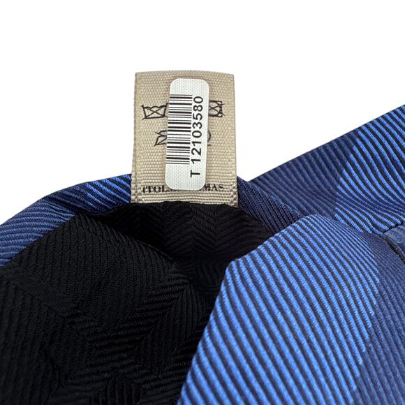 BURBERRY Manston Exploded Check Silk Tie in Dark Blue - Picture 6 of 9